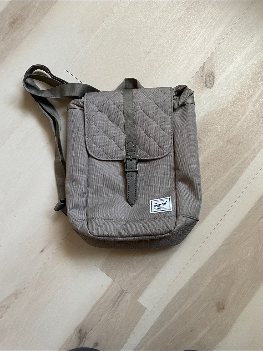 Herschel Supply Company Taupe Quilted Flap Mini Backpack